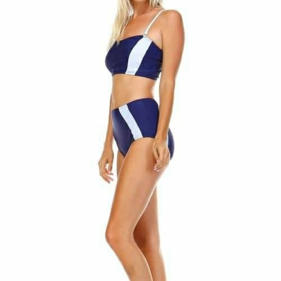Envya Two Piece Colorblock Bikini Set Blue - Picture 3 of 14